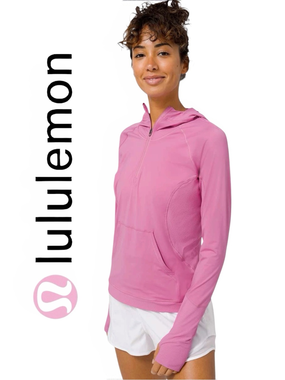 lululemon • HTF Sleek Performance 1/2 Zip Hooded Pullover || Size 4